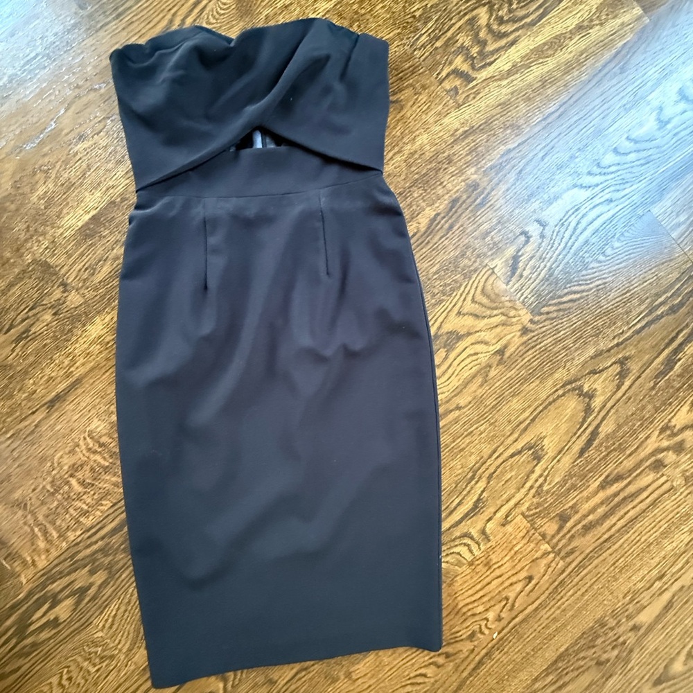 Black Halo Strapless Black Dress